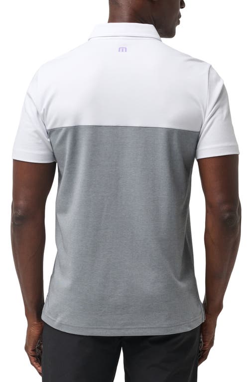 Travismathew First Timer Stripe Colorblock Polo In White