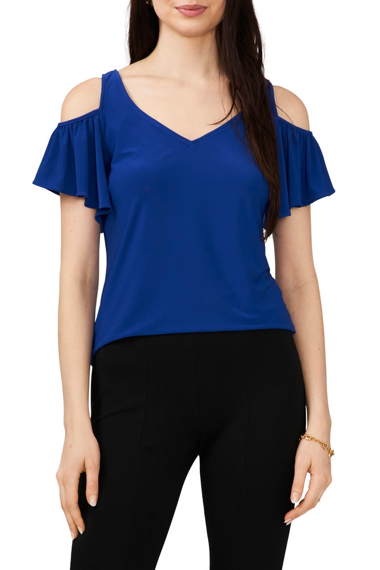 Cold Shoulder Top, Main, color, GODDESS BLUE