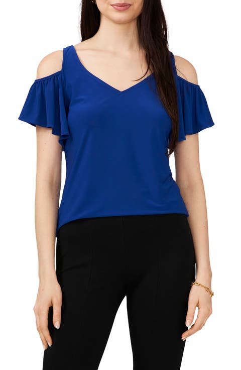 V-Neck Cold Shoulder Top