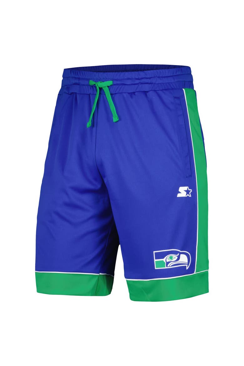 Men's Starter Royal/Green Seattle Seahawks Vintage Fan Favorite Shorts, Alternate, color, Royal