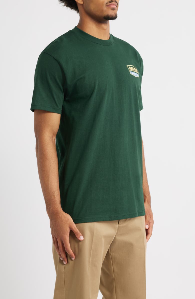 Brixton Regal Graphic T-Shirt, Alternate, color, Forest Green/ Curry/ Grey Blue