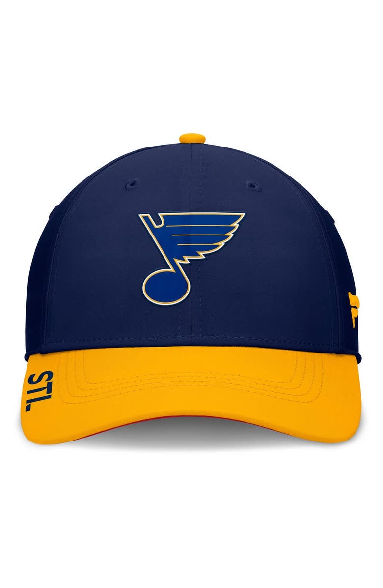 FANATICS Men's Fanatics Navy/Gold St. Louis Blues Authentic Pro Rink Flex Hat, Alternate, color, Navy