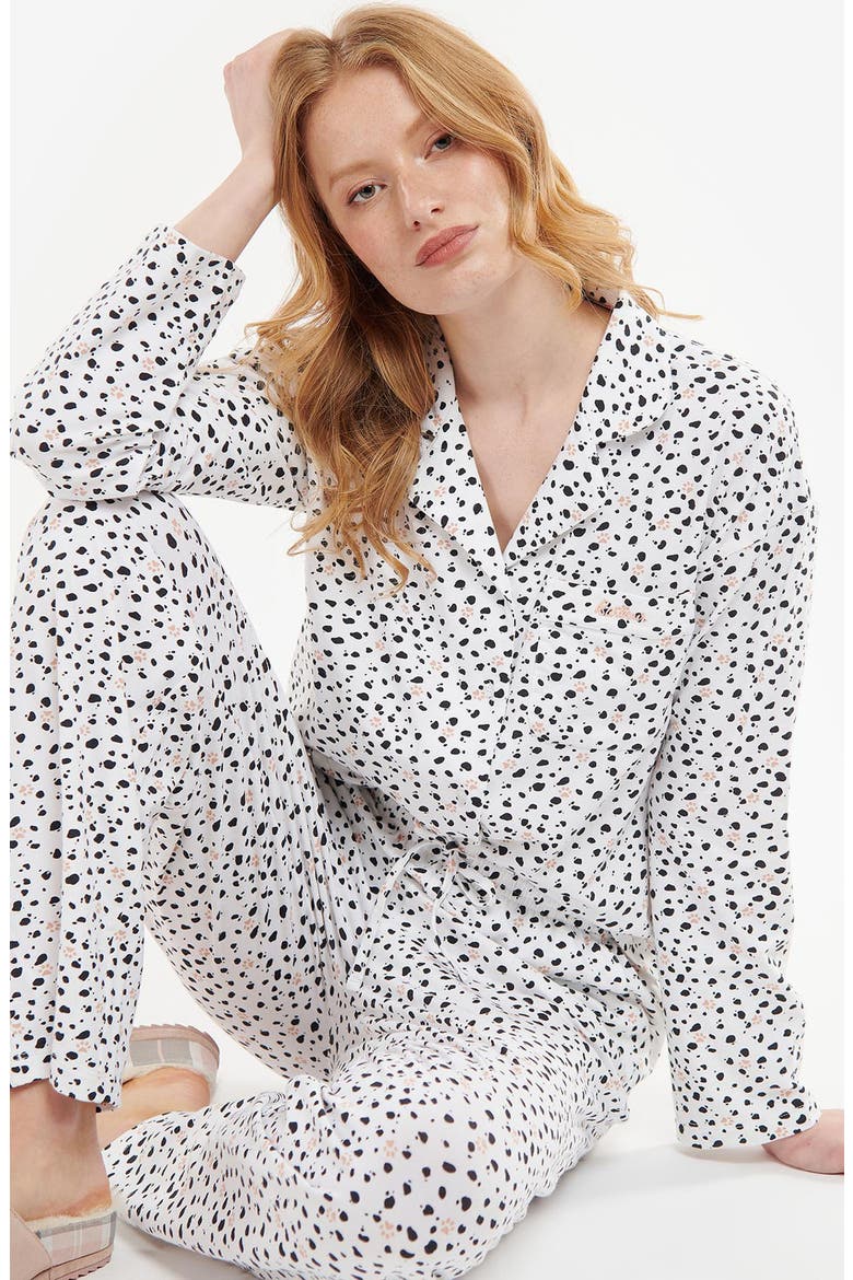 Dalmation Spot Stretch Cotton Pajamas, Alternate, color, WHITE DALMATIAN SPOT