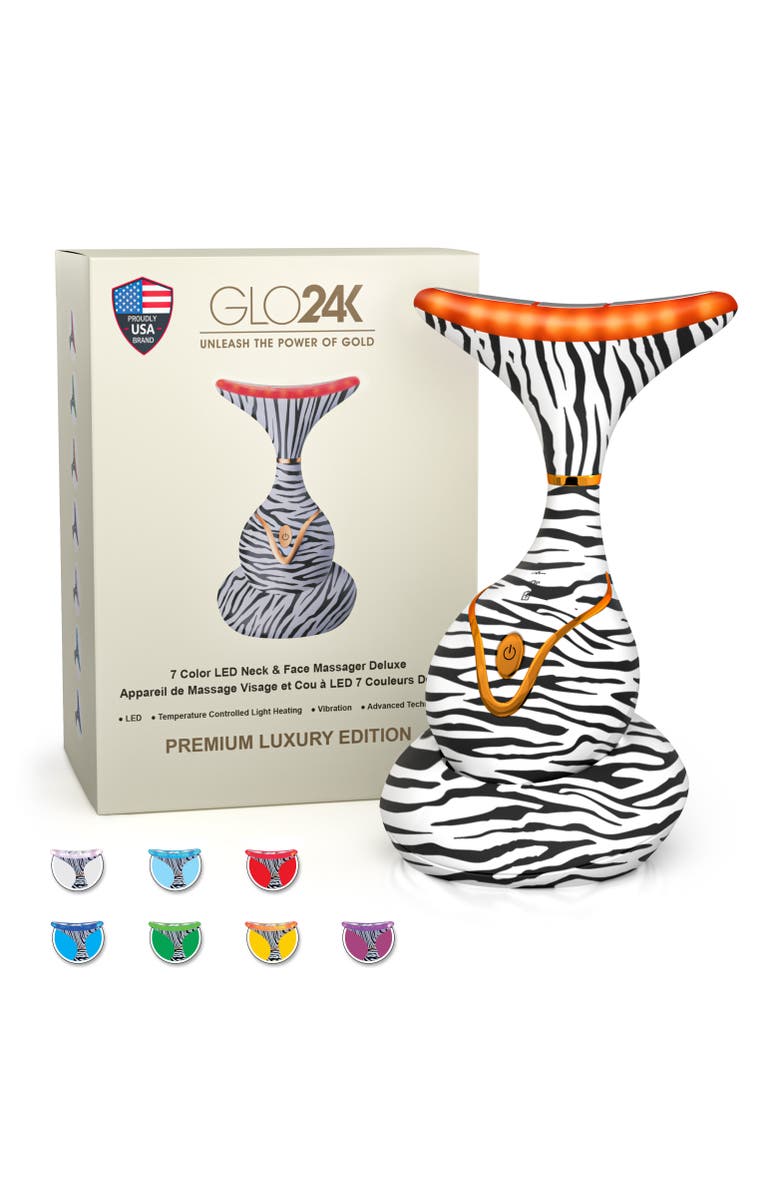 GLO24K UNLEASH THE POWER OF GOLD 7 Color LED Neck & Face Massager Deluxe, Alternate, color, Na