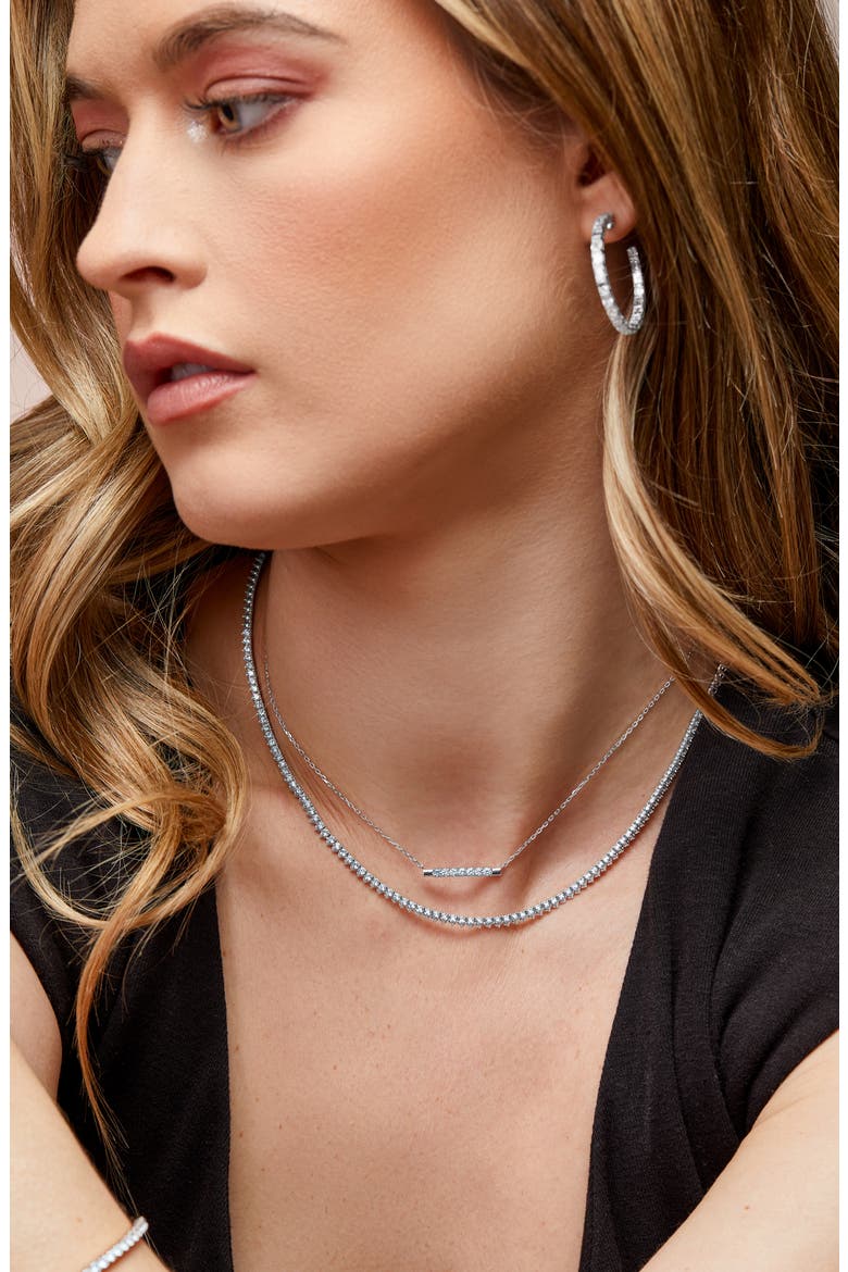 Audrey Diamond Tennis Necklace (Nordstrom Exclusive), Alternate, color, 18K WHITE GOLD