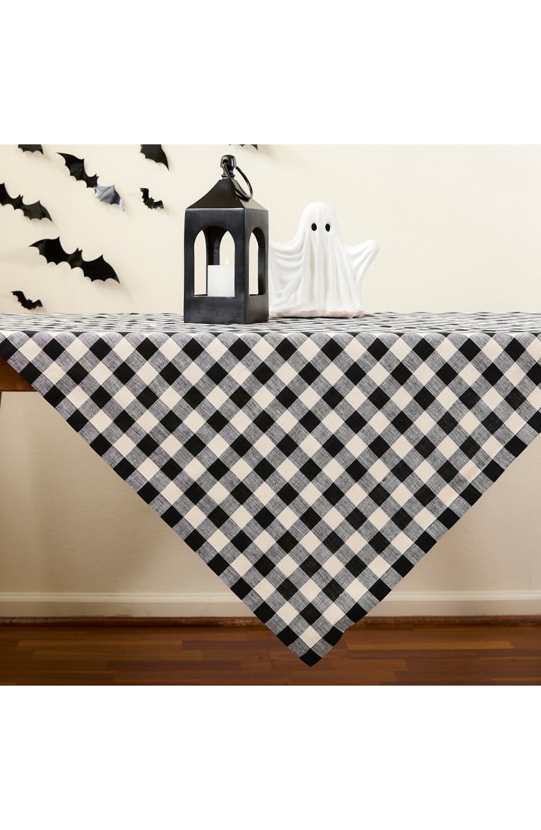 Solino Home Linen Table Throw - Morgan Check, 52" x 52", 52" x 52", Main, color, 