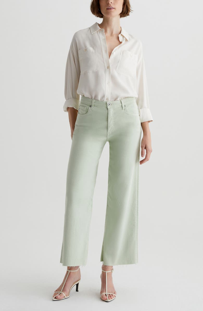 AG Saige Raw Hem Ankle Wide Leg Jeans, Alternate, color, Pistachio
