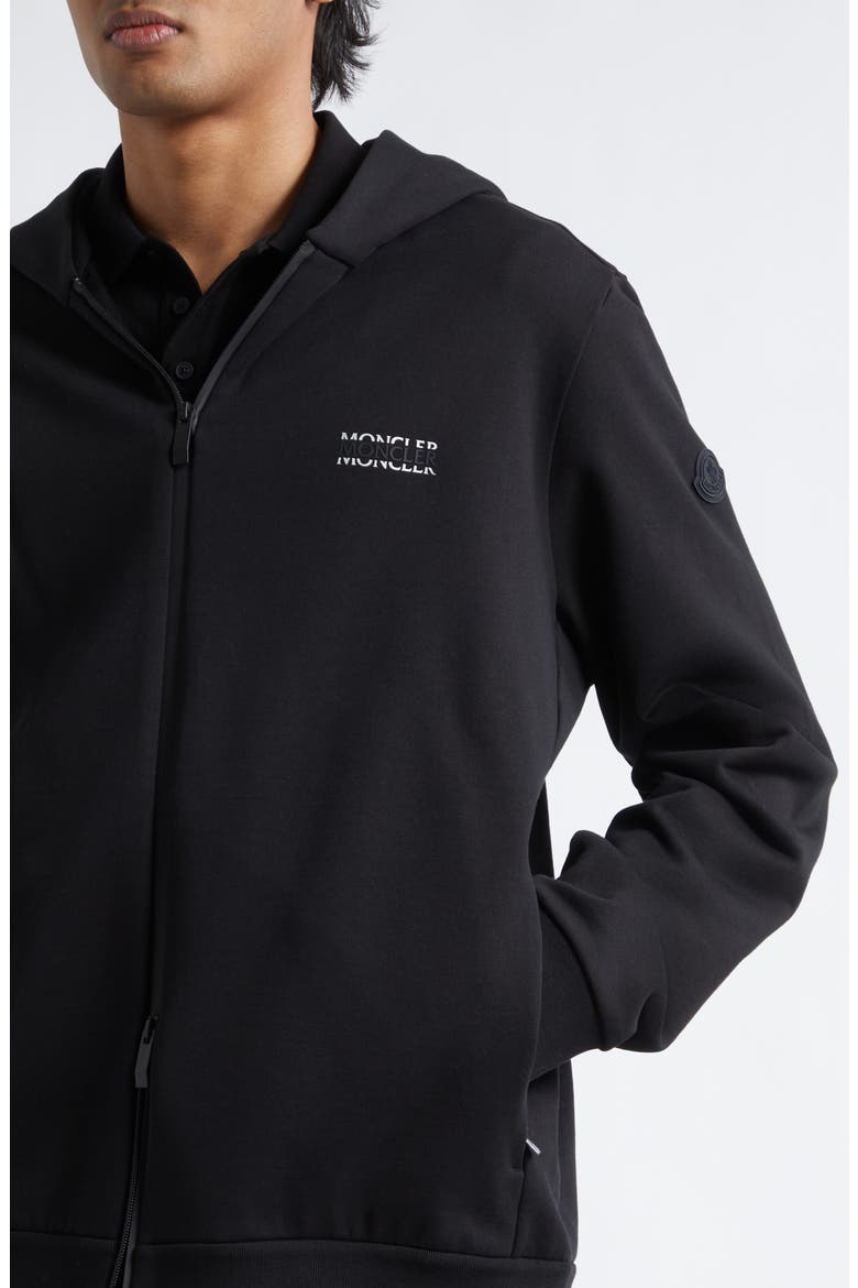 Cotton Zip Hoodie, Alternate, color, BLACK