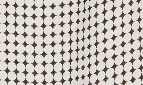Max Studio Printed Crepe Long Sleeve Top In Ivory Black Dot