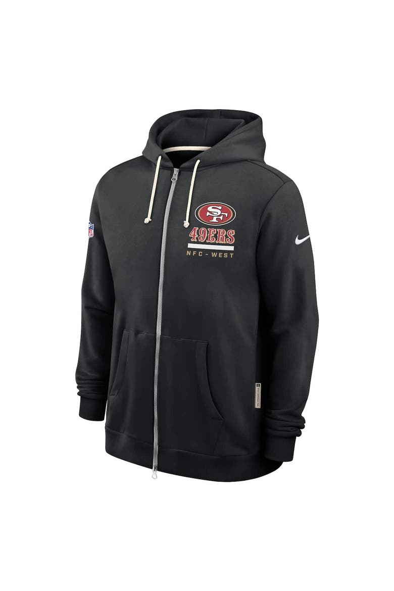 Men's Nike Black San Francisco 49ers Sideline Standard Issue Utility Player Dri-FIT Full-Zip Hoodie, Alternate, color, Black