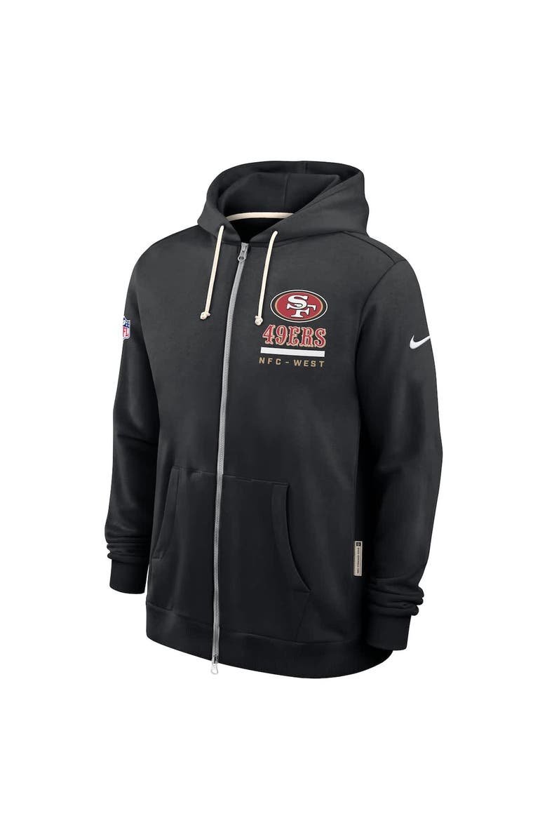 Nike Men's Nike Black San Francisco 49ers Sideline Standard Issue Utility Player Dri-FIT Full-Zip Hoodie, Alternate, color, Black