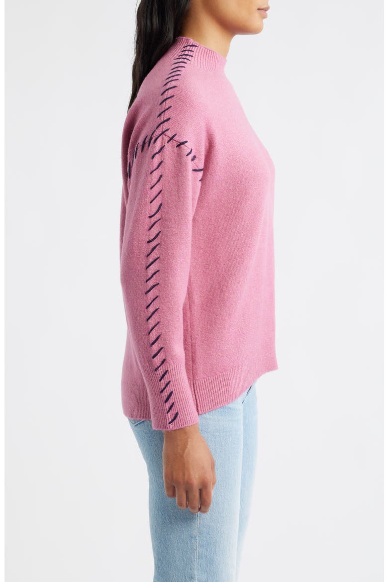 Lutetia Relaxed Whipstich Sweater, Alternate, color, ROSE