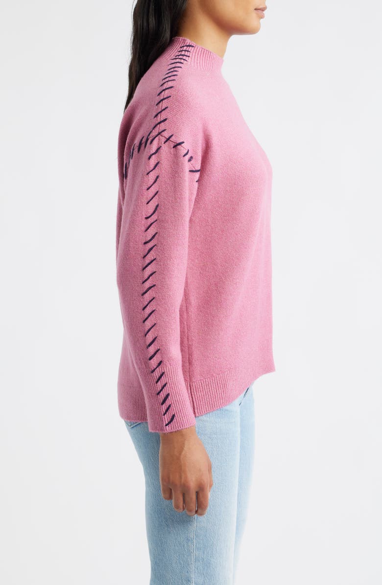 CITY BLUES Lutetia Relaxed Whipstich Sweater, Alternate, color, Rose