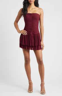 Nia Astrid Strapless Mesh Minidress