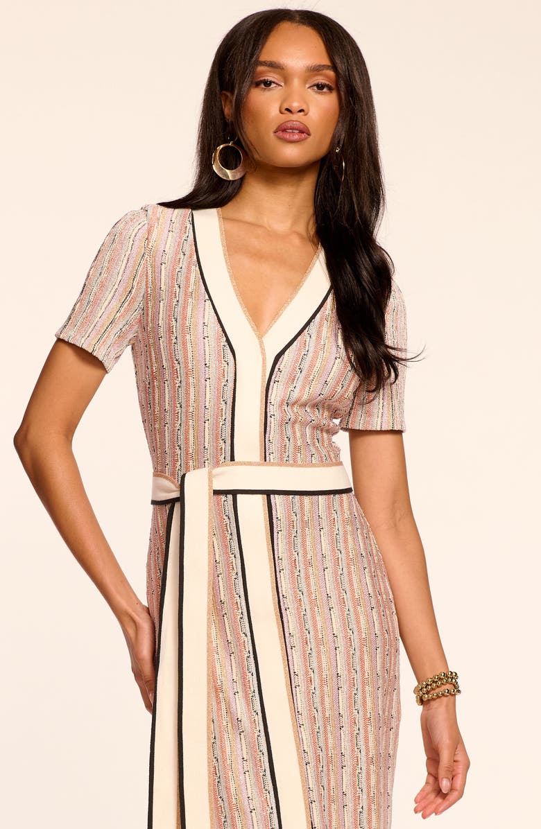 Ramy Brook Ronda Stripe Jacquard Knit Midi Dress, Alternate, color,