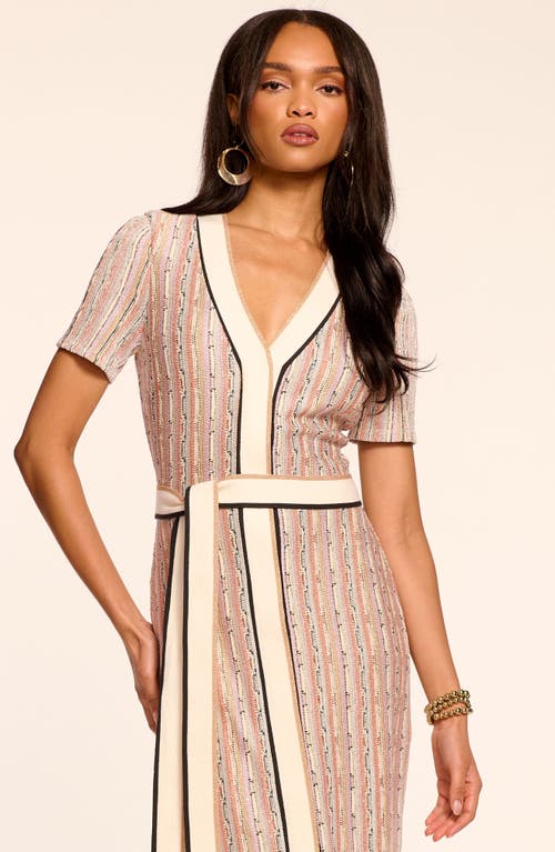Shop Ramy Brook Ronda Stripe Jacquard Knit Midi Dress In Sequin Stripe