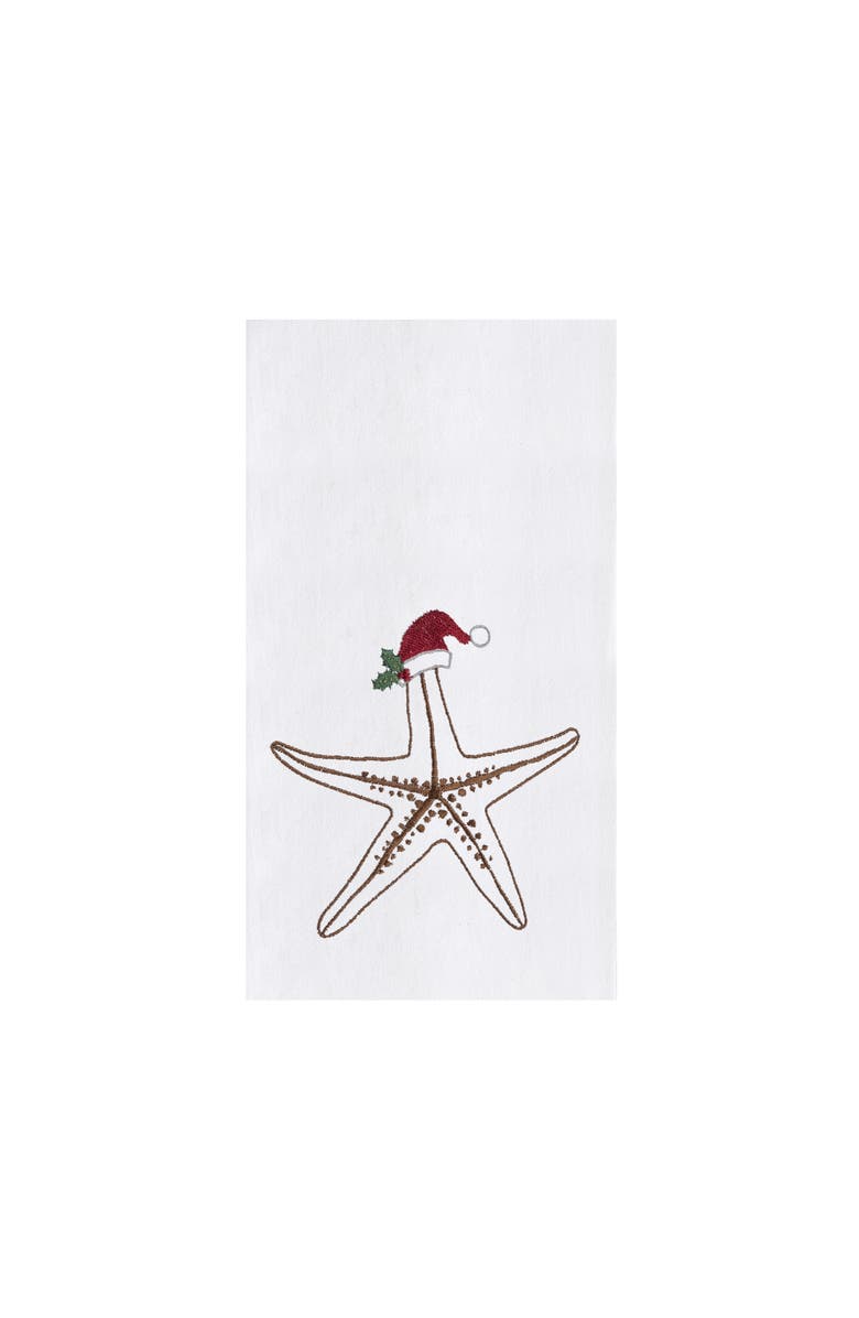 C&F Home Sea Life Starfish Towel, Main, color, White