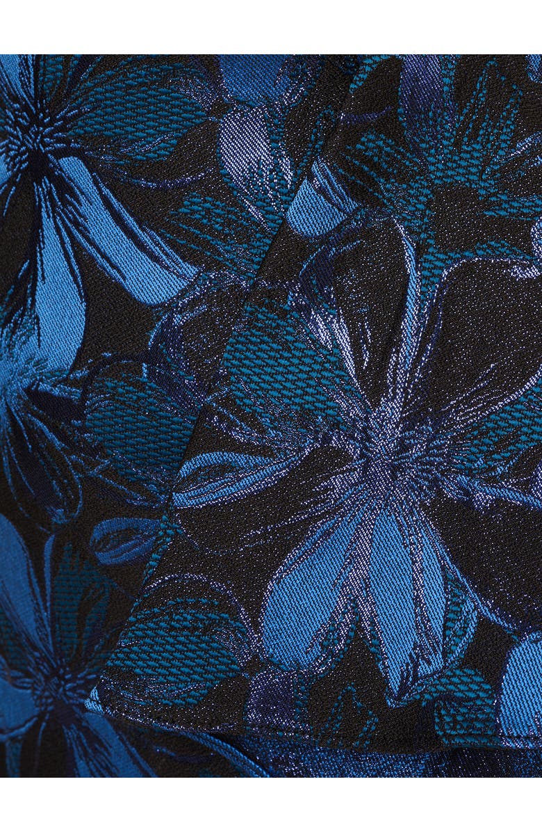 Adrianna Papell Metallic Floral Jacquard Off the Shoulder Gown, Alternate, color, 