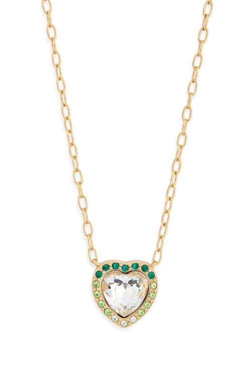 Kurt Geiger London Pavé Crystal Heart Pendant Necklace In Gold