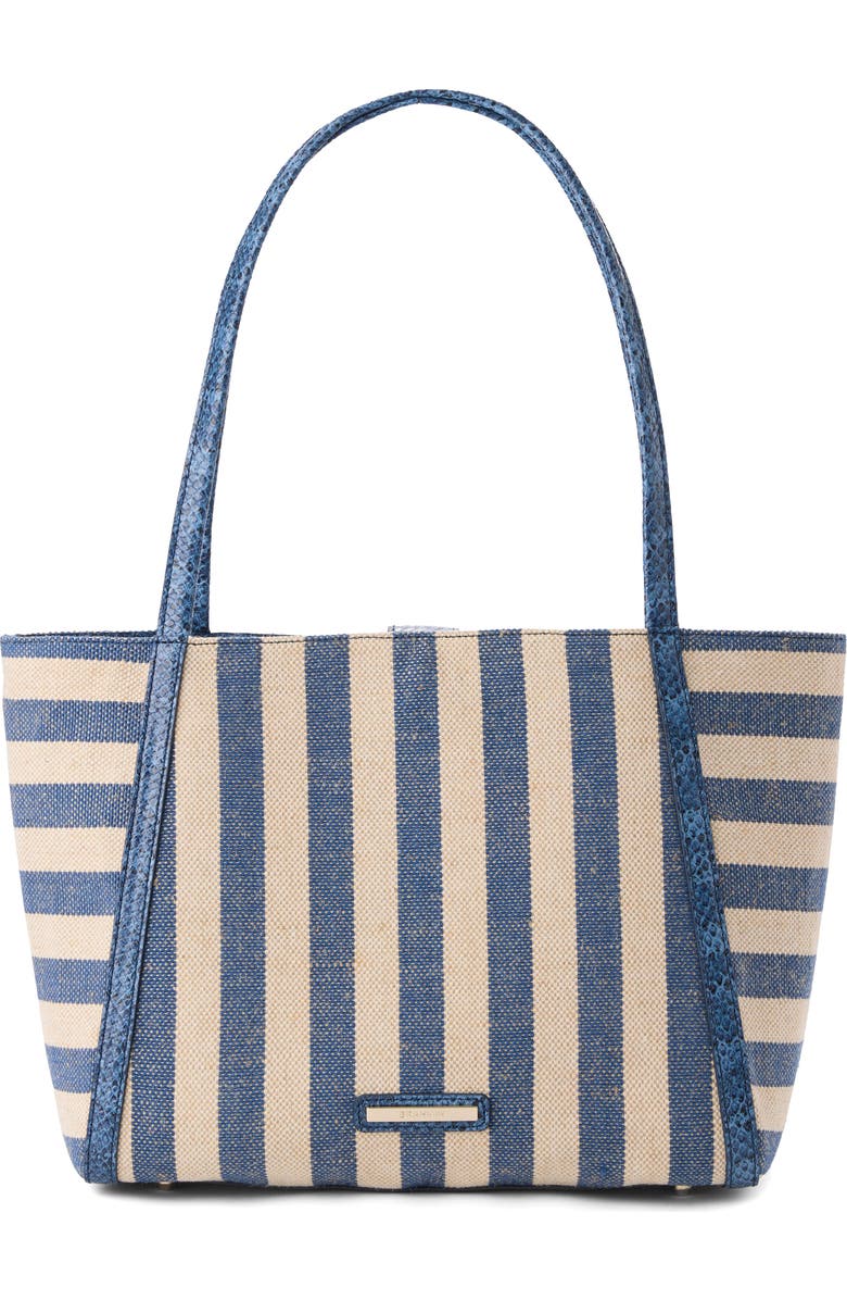 Brahmin Mona Croc Embossed Leather Tote, Main, color, Blue