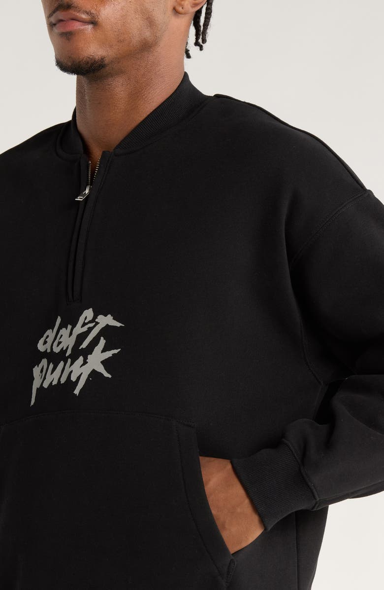 PLEASURES x Daft Punk Primetime Quarter Zip Sweatshirt, Alternate, color, Black