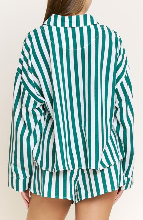 Honeydew Brunch Date Long Sleeve Shorts Pajamas In Green