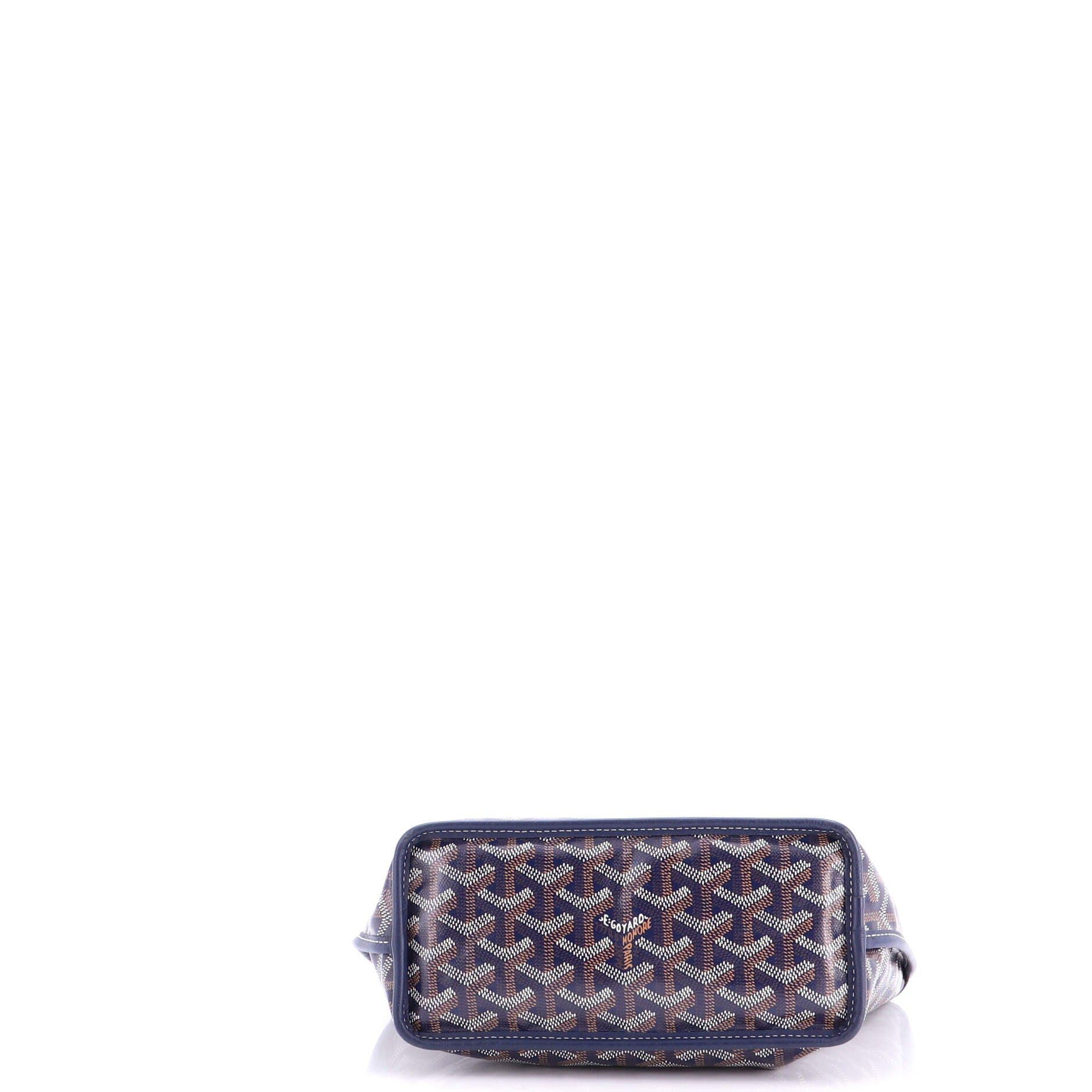 Pre-Owned Goyard Anjou Reversible Tote Coated Canvas Mini, Alternate, color, Blue