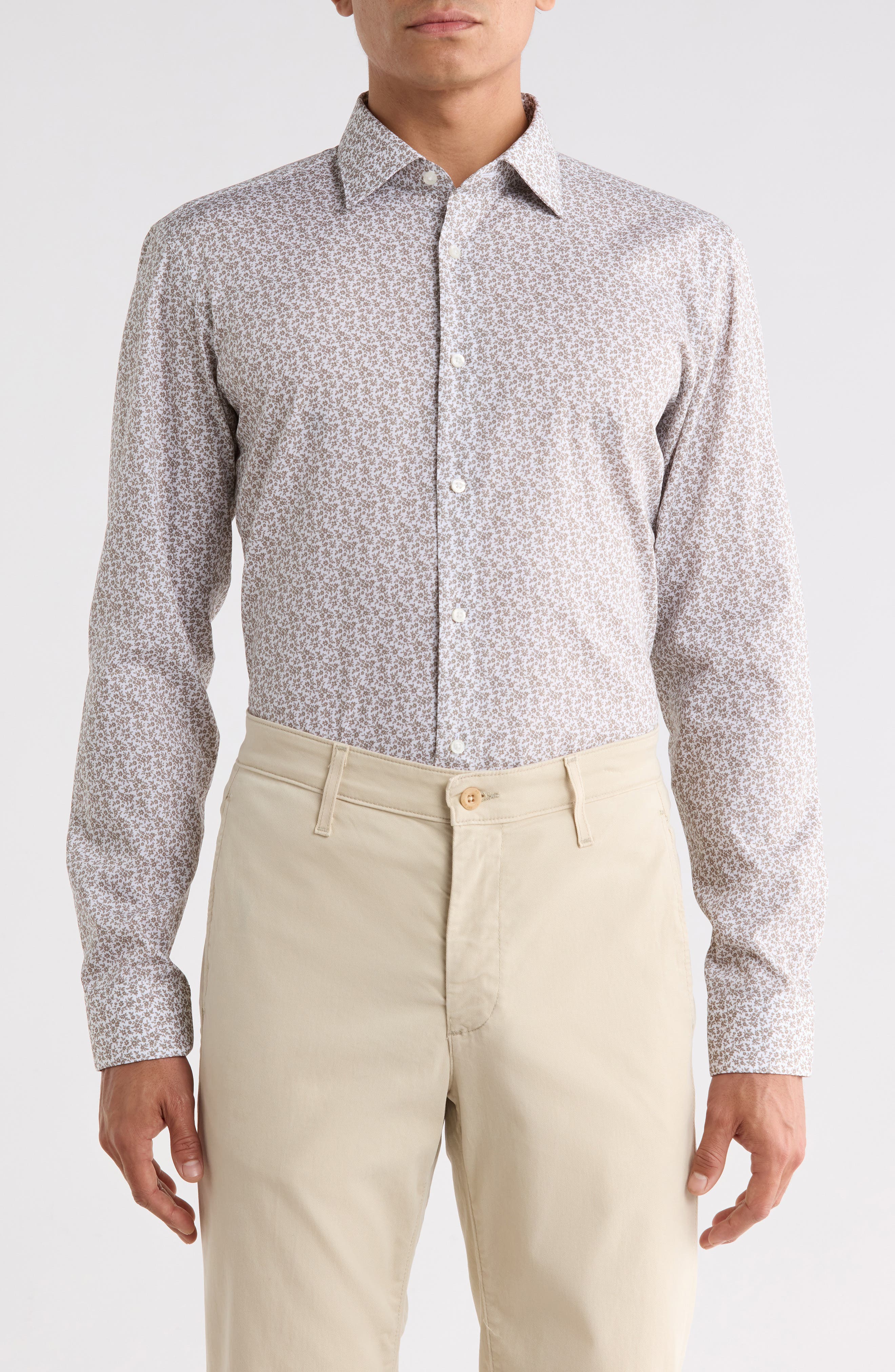 Valerio Ditsy Print Easy Iron Cotton Dress Shirt