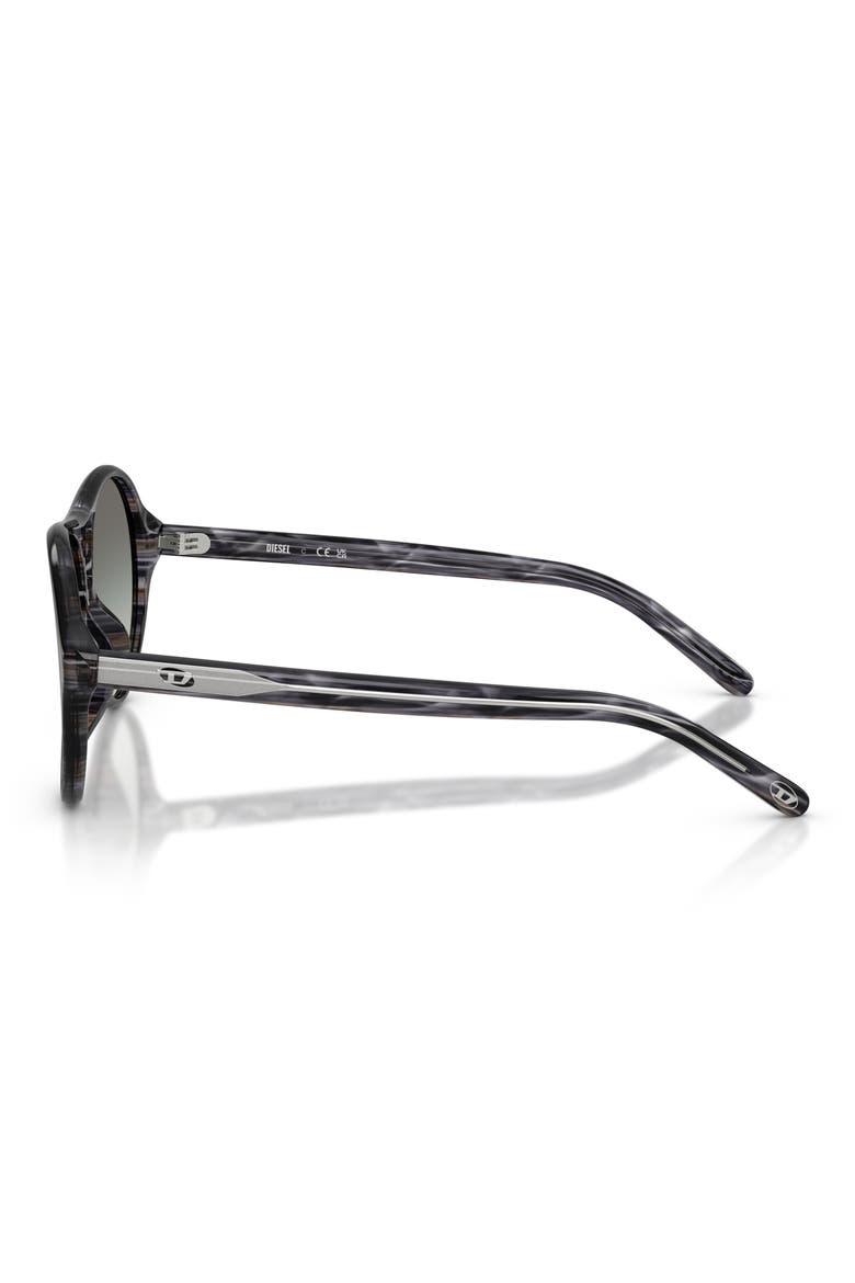 57mm Gradient Pilot Sunglasses, Alternate, color, STRIATED GREY / GRADIENT GREY