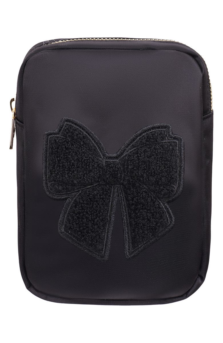 Bloc Bags Mini Bow Cosmetics Bag, Main, color, Black/Black