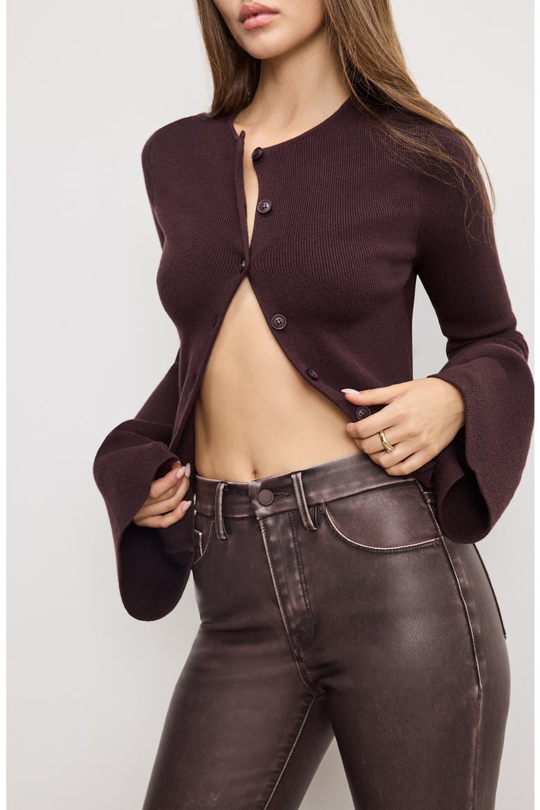 High Waist Faux Leather Bootcut Pants, Alternate, color, VAMP001