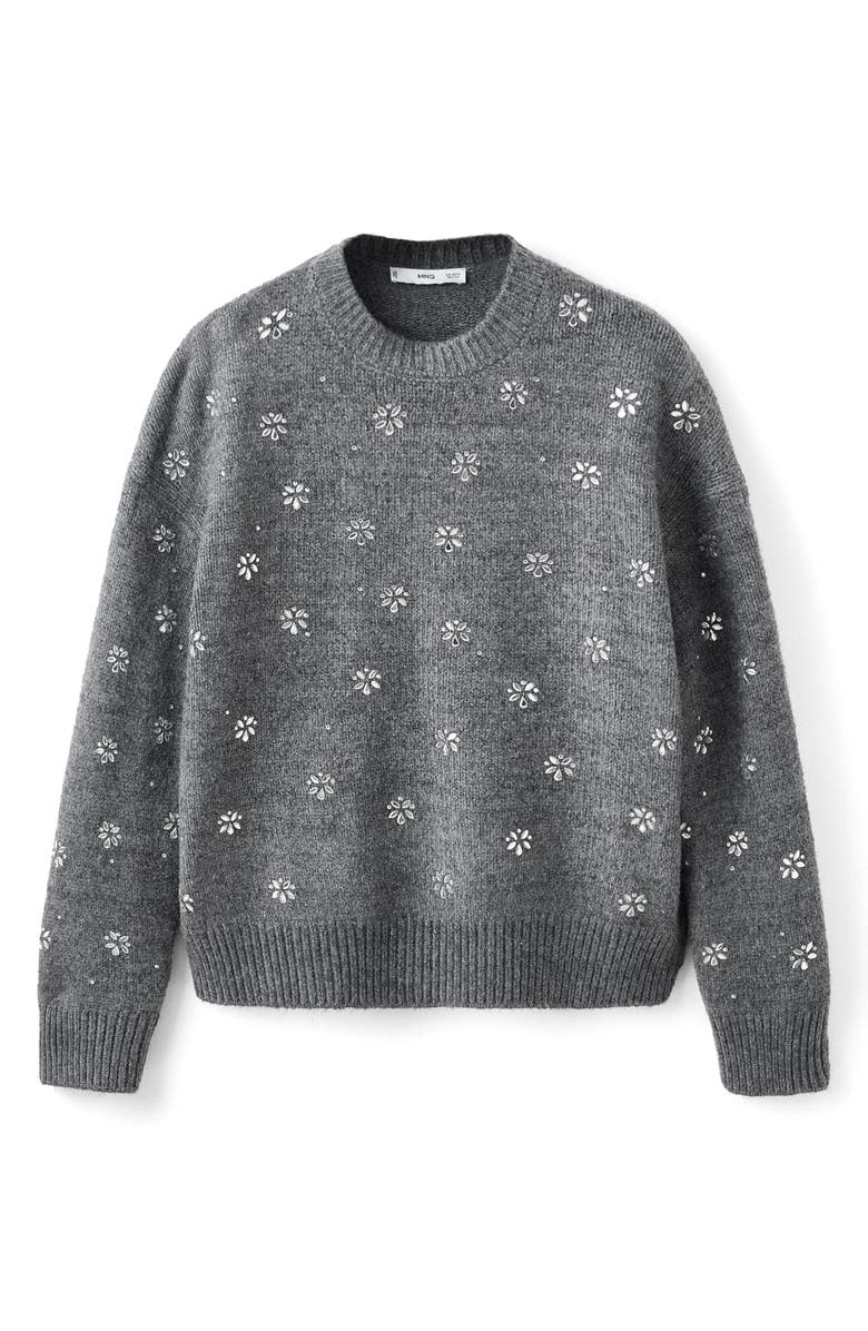 MANGO Embellished Crewneck Sweater, Alternate, color, 