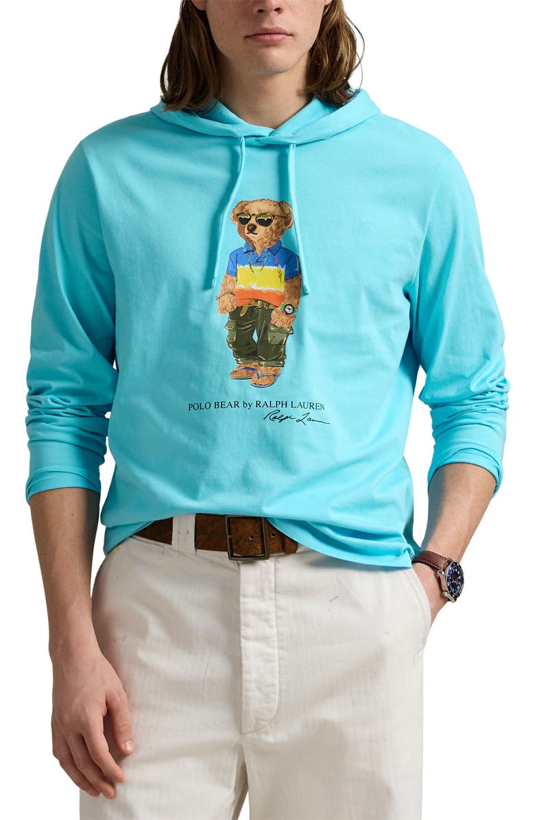 Polo Ralph Lauren Polo Bear Jersey Graphic Hoodie, Main, color,