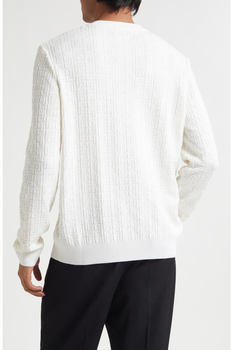 Monogram Jacquard Merino Wool Blend Sweater, Alternate, color, 0KA NATURAL