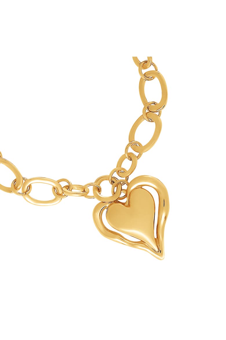 Bold Heart Pendant Bracelet, Alternate, color, Gold