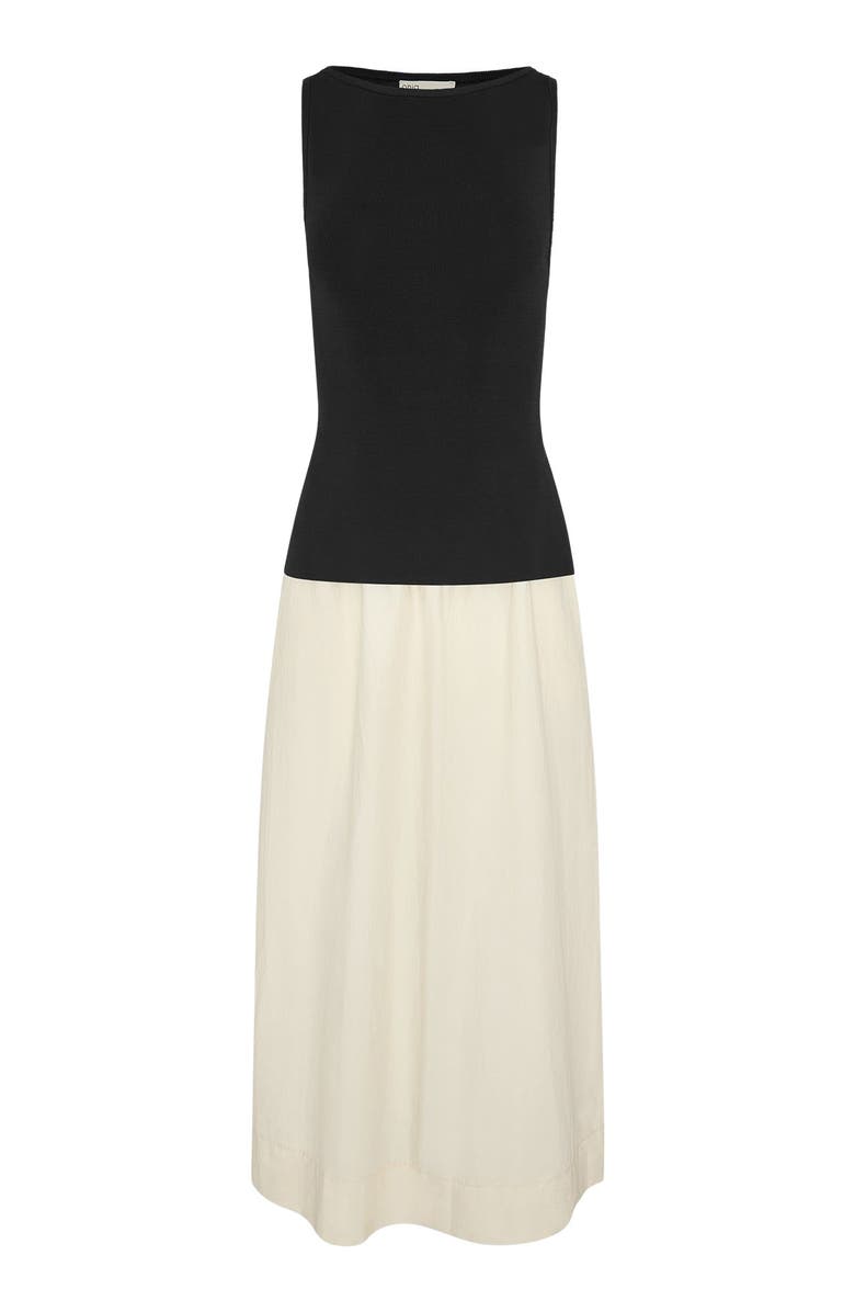 Onia Boatneck Mix Media Dress, Alternate, color, Black/Ivory