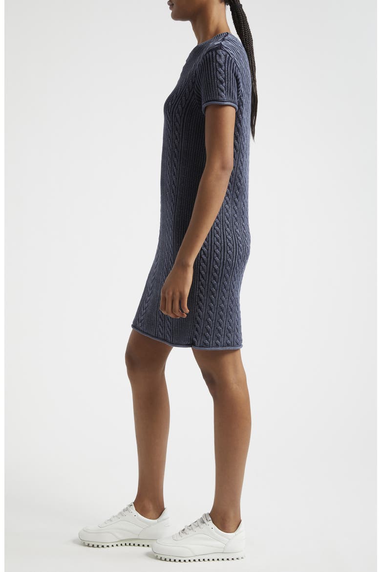 Stonewash Cable Cotton Sweater Dress, Alternate, color, MIDNIGHT
