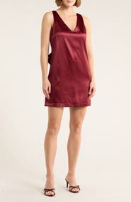 WAYF Bow Satin Minidress