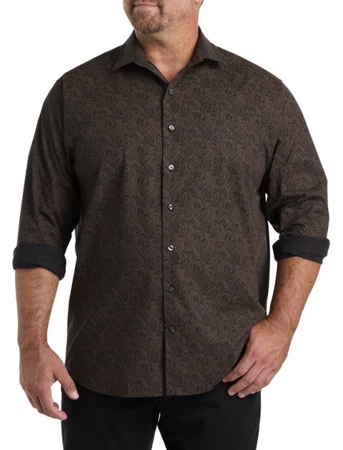 Big & Tall Paisley Print Sport Shirt