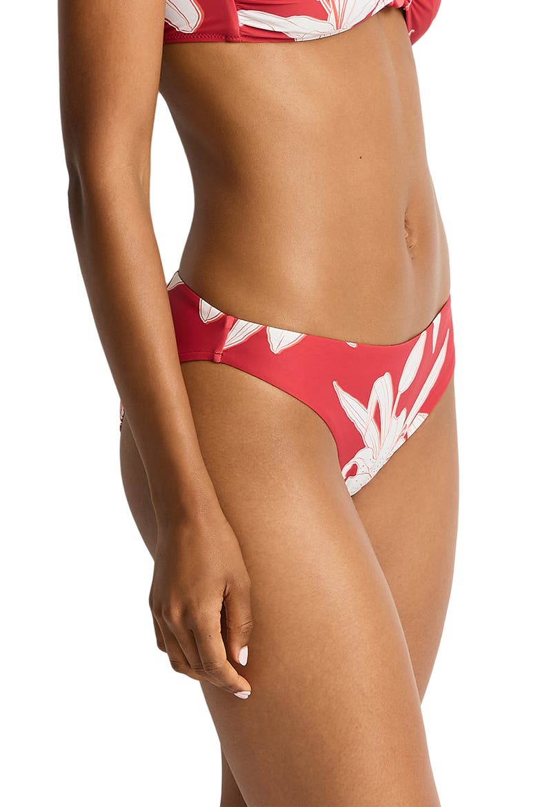 Veridian Swim Bottoms, Alternate, color, RUBY