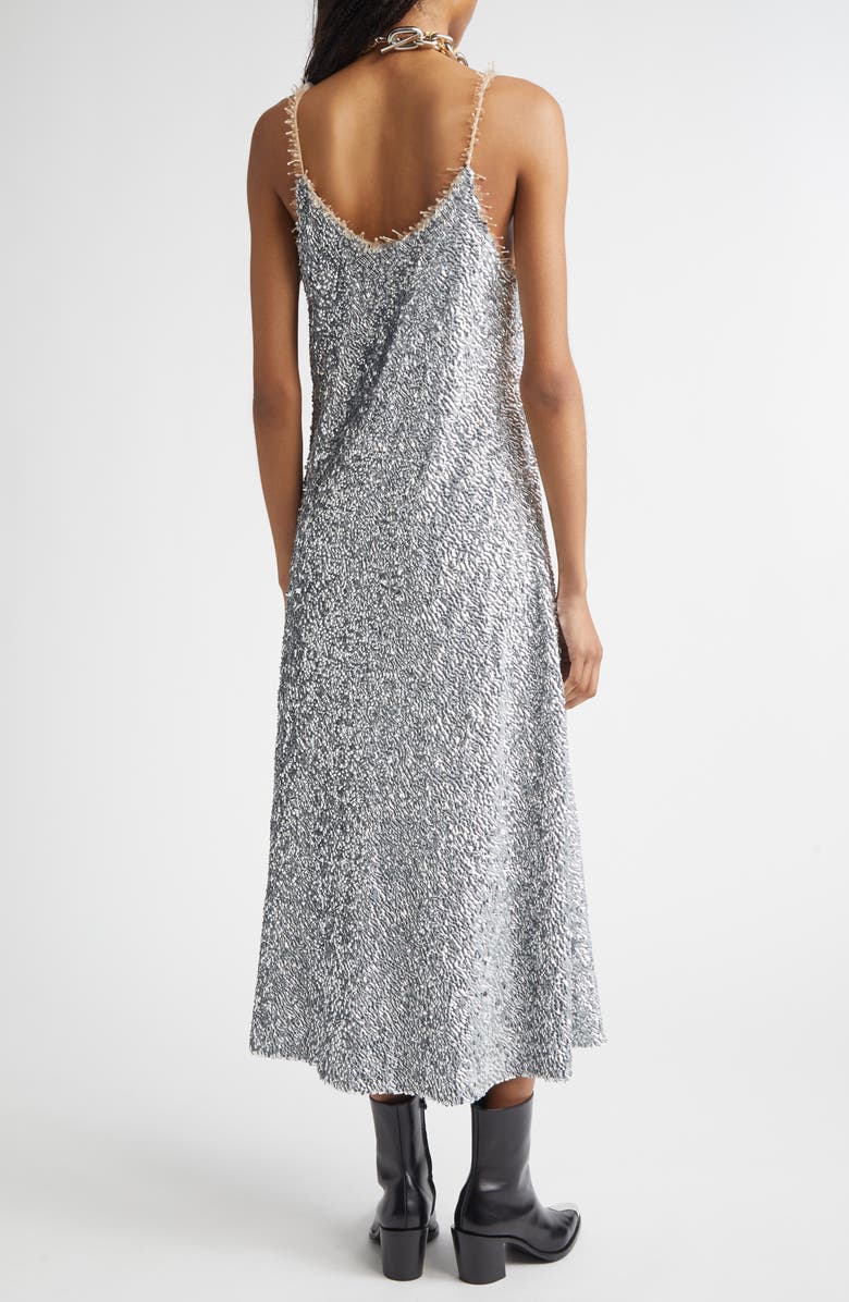 Rabanne Embellished Slipdress, Alternate, color, Skyrocket Grey