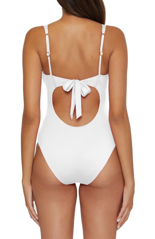 Becca Shirred V-wire One-piece Swimsuit In White