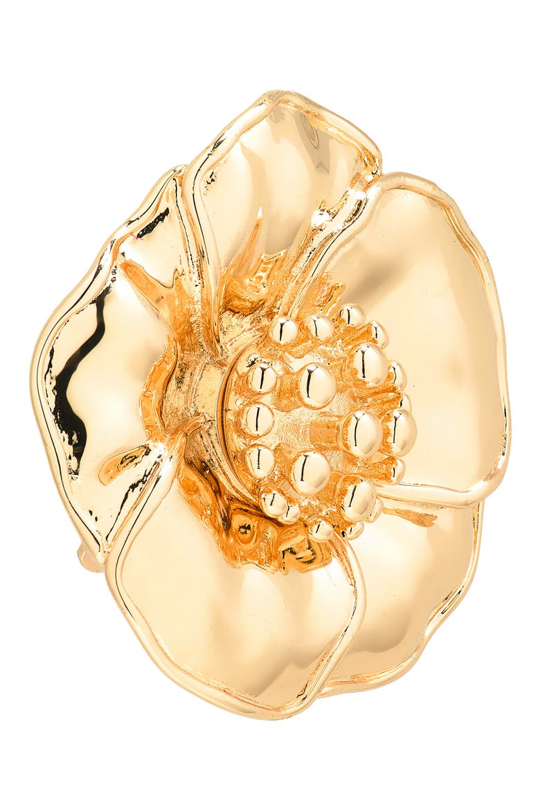 Flower Stud Earrings, Alternate, color, GOLD