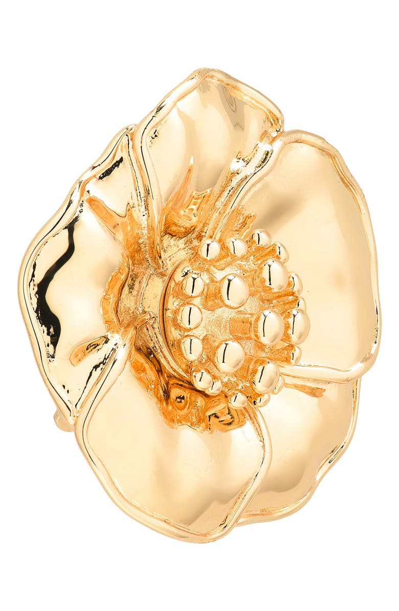 Carolina Herrera Flower Stud Earrings, Alternate, color, Gold