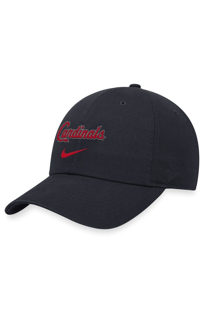 Nike Men's Nike Navy St. Louis Cardinals Wordmark Swoosh Heritage86 Adjustable Hat, Main, color, 