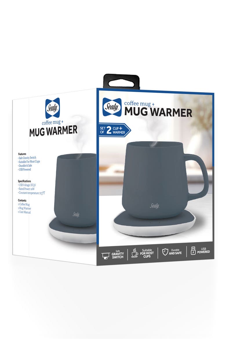 Mug & Warmer Pad Set, Main, color, GREY