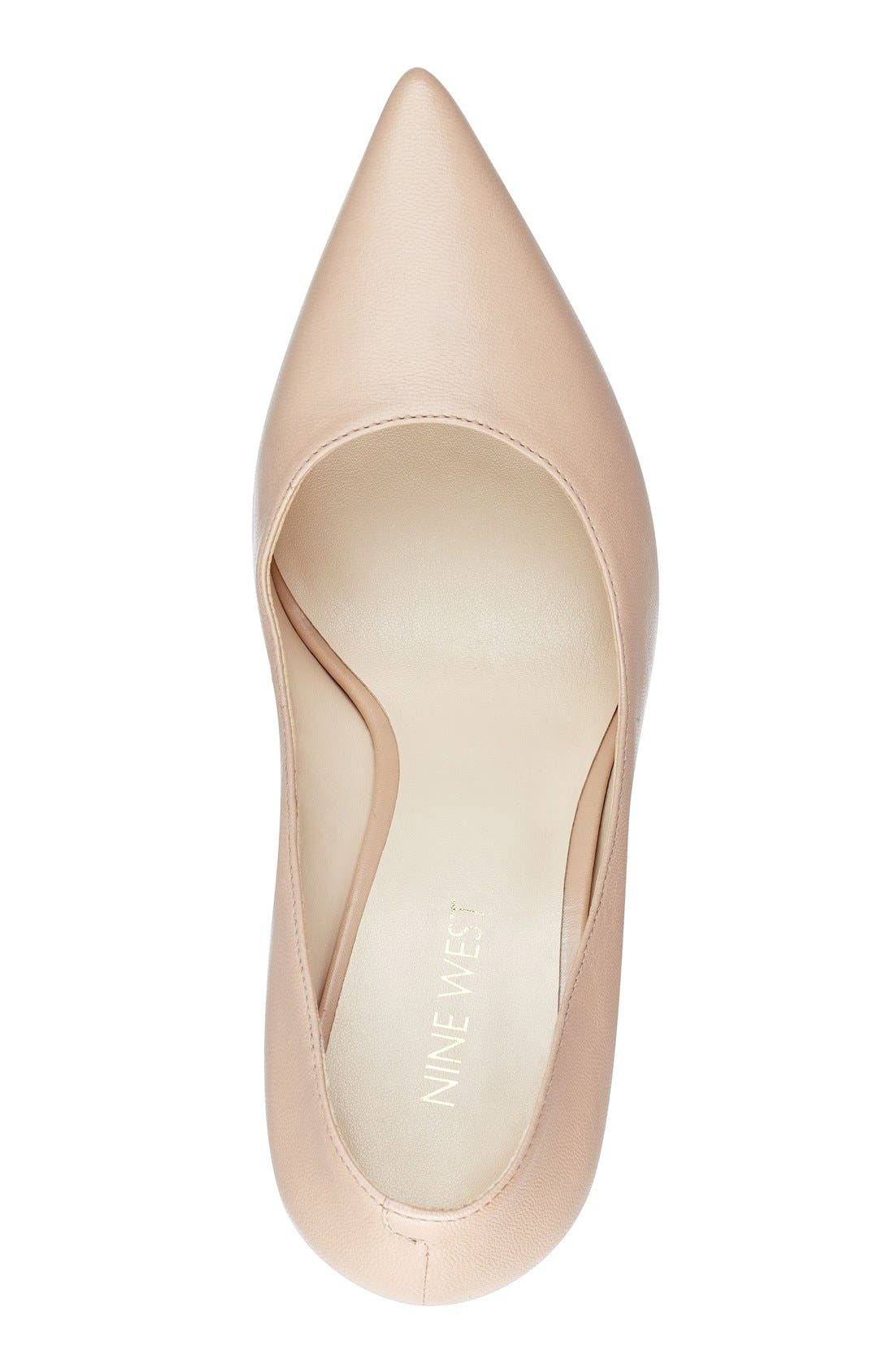 'Jackpot' Pointy Toe Pump, Alternate, color, NATURAL LEATHER