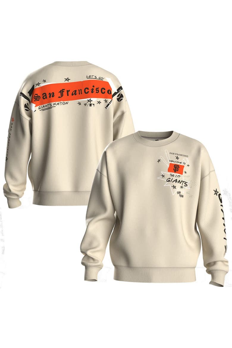 Women's Fanatics  Beige San Francisco Giants Graffiti Fleece Sweatshirt, Main, color, Beige