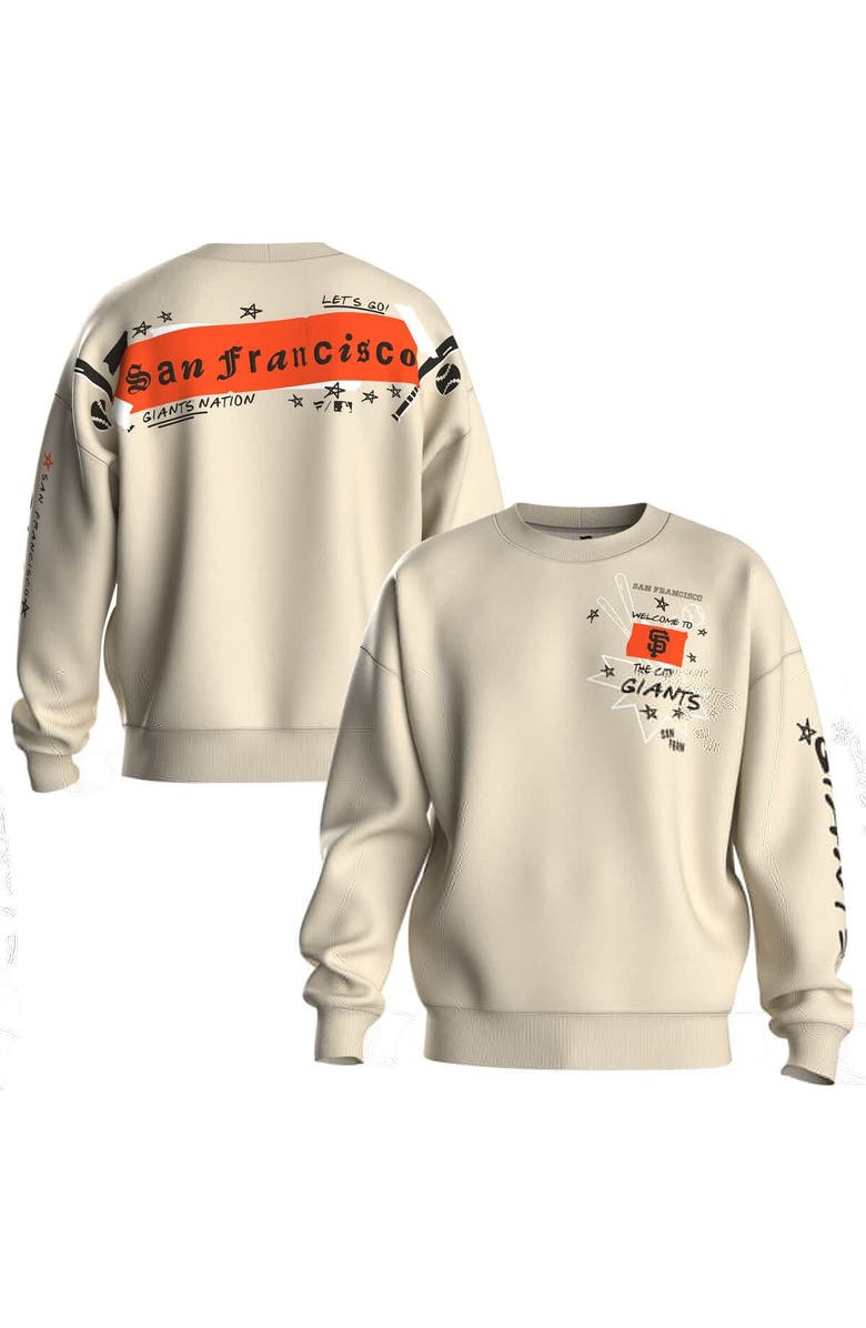 FANATICS Women's Fanatics  Beige San Francisco Giants Graffiti Fleece Sweatshirt, Main, color, Beige
