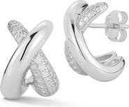 GLAZE JEWELRY 'X' Cubic Zirconia Crossover Stud Earrings